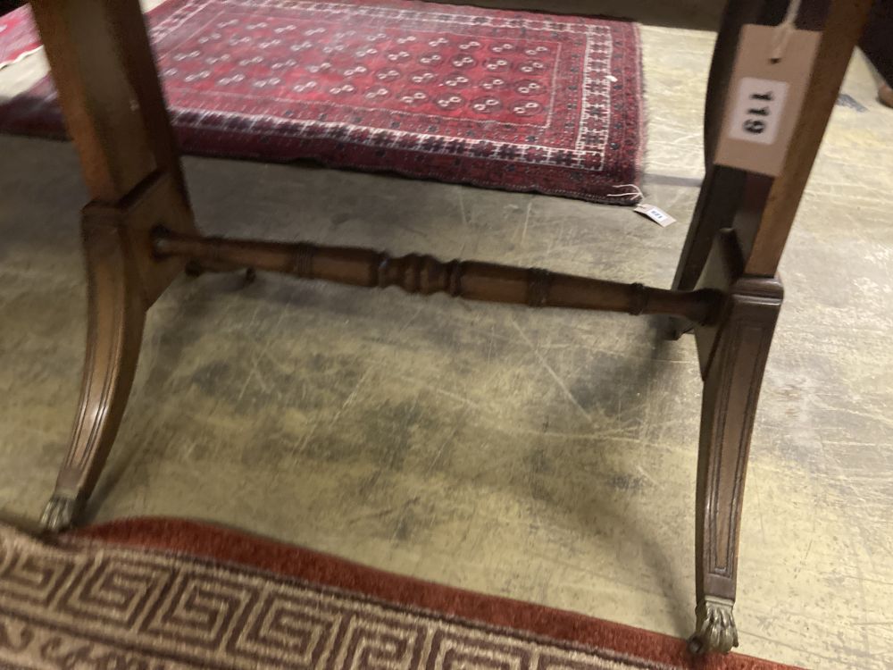 A Regency style mahogany sofa table, width 78cm depth 53cm height 72cm